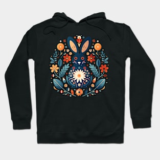 Scandinavian Folk Art Bunny Hoodie